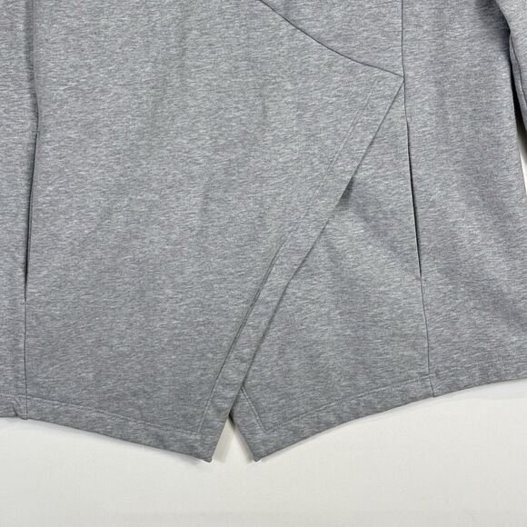 Lucy Grey Faux Wrap‎ Front Cowl Neck Pullover Sweatshirt Top Women's Medium - Picture 3 of 6